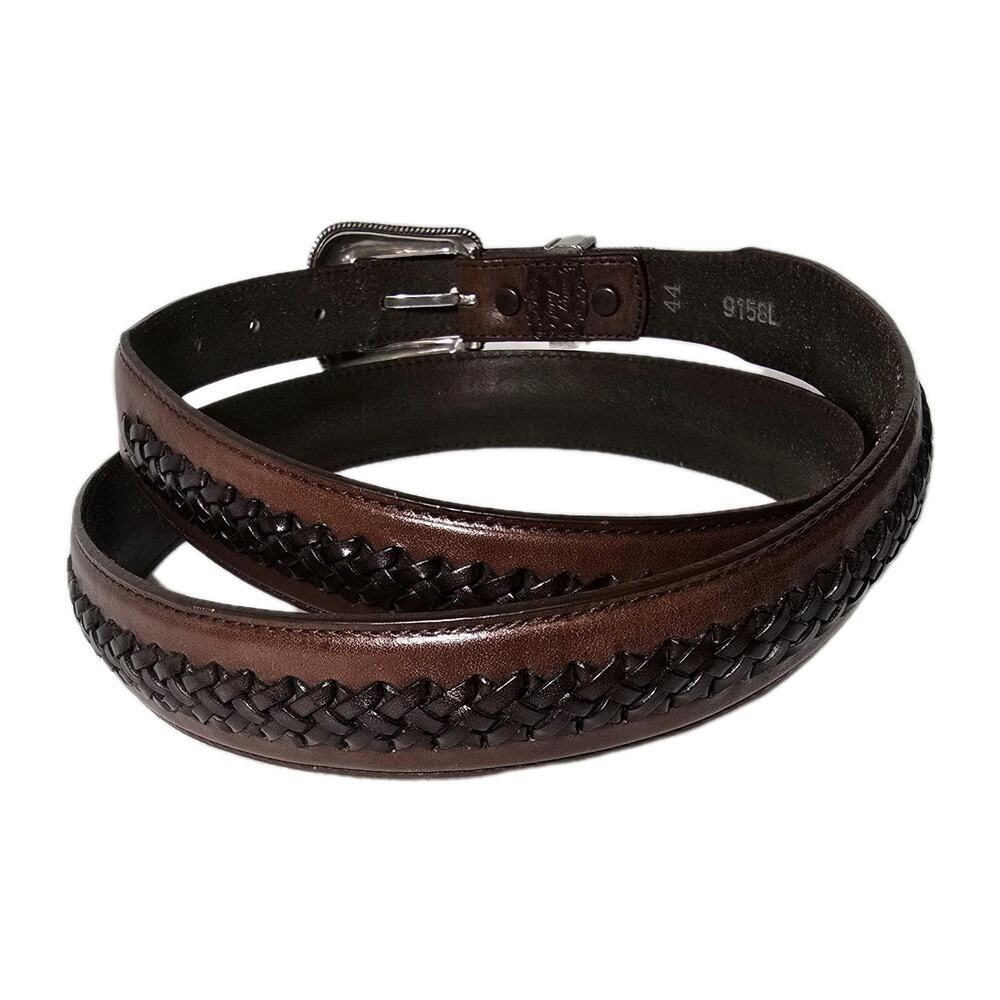 TONY LAMA MEN'S Belt Top Woven LEATHER WESTERN Style #9158L Size 44” - Picture 4 of 11